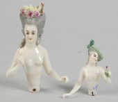 Lot of 2: German Porcelain Half Dolls.
