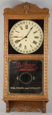 Dr. Pepper Reproduction Clock. 
Description