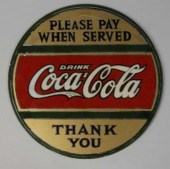 Reverse on Glass Coca-Cola Sign. 
Description