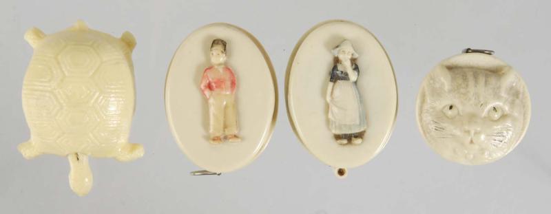 Lot of 4 Celluloid Figural Sewing 112fa5