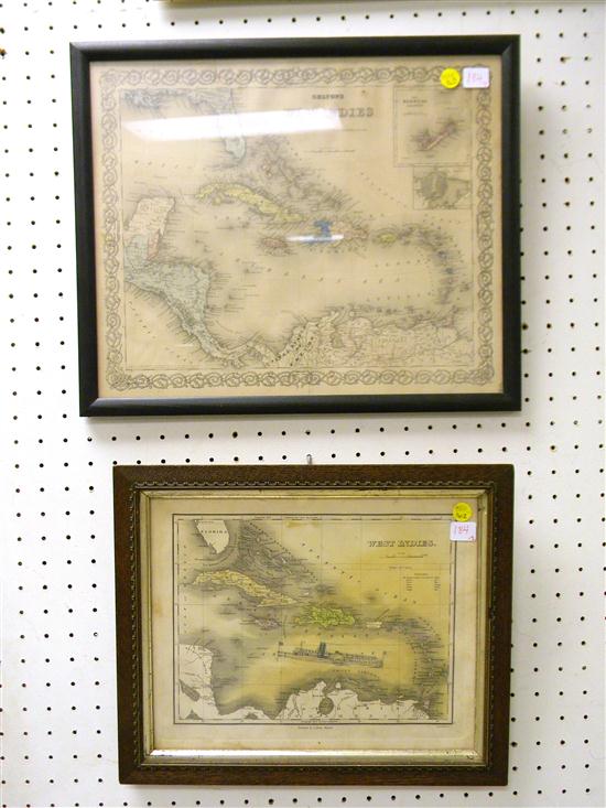 Two West Indies Maps framed one 1138f9