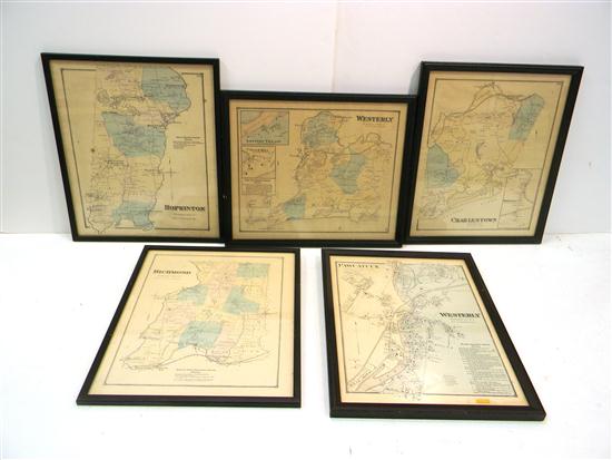 Five Atlas Maps of towns in Washington 1138fd