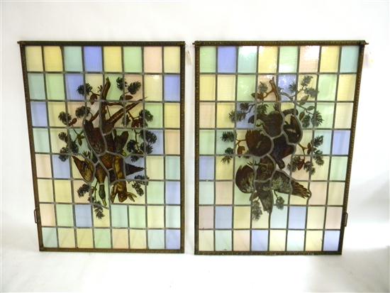 Pair of stained glass windows  113936