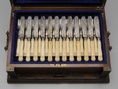 Cased English Silver Ivory Fish 113cdd