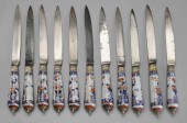 Eleven Porcelain Handle Knives 113d2d