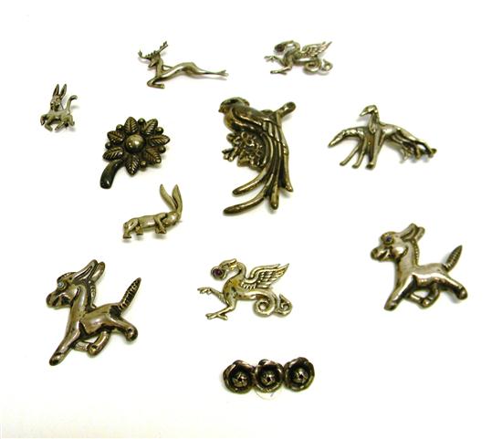 JEWELRY Mexican silver pins eleven 111789