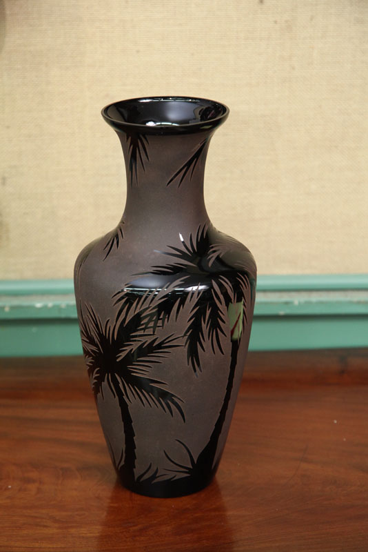 LARGE ART GLASS VASE Tall vase 111bb8