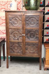 PUNCHED TIN PIE SAFE. Double doors with