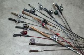 LARGE GROUP OF FISHING POLES. Including: