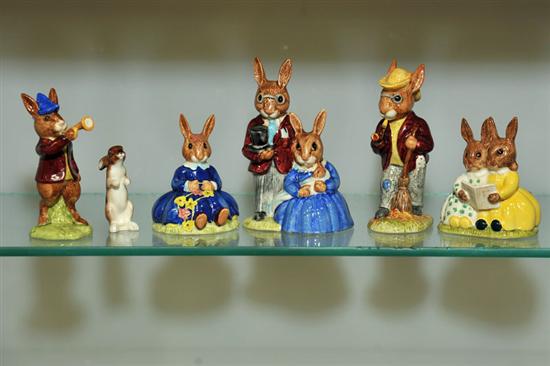 SIX ROYAL DOULTON BUNNY FIGURINES. Including