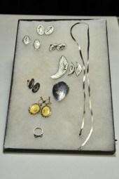 GROUP OF STERLING JEWELRY. Enameled