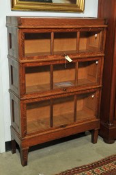 MACEY STACKED BOOKCASE. Oak three section