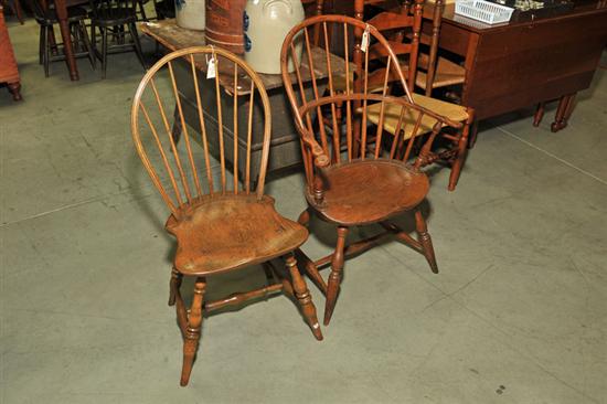 TWO WINDSOR CHAIRS A sack back 114f74