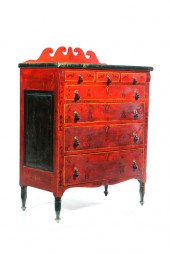 DECORATED CHEST OF DRAWERS Marked 114ffe