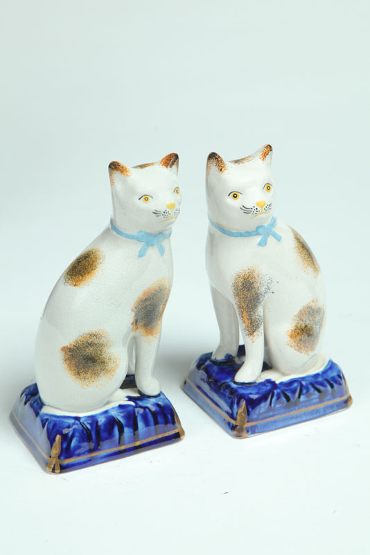 PAIR OF STAFFORDSHIRE CATS.  England  2nd