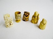 FIVE IVORY CARVINGS Asian 1st 115ee6