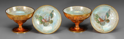 Four Wedgwood lustre bowls pedestal 1147fc
