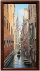 Umberto Ongania watercolor Venetian 1149a4