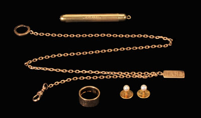 Five gold accessories two Tiffany  1149f6