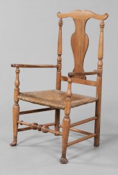 American Queen Anne Open-Arm Chair Connecticut
