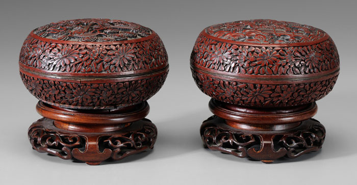 Two Cinnabar Lacquer Boxes Chinese  114ab9
