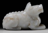 Jade Beast Ming or Qing Dynasty, grayish-white
