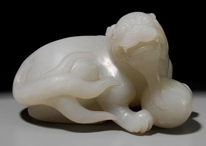 White Jade Lion Chinese Qing Dynasty 114b58