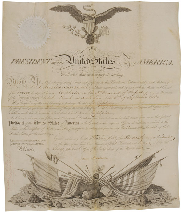 James Madison War-Date Autograph