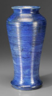 Blue luster Moorcroft vase, tapered