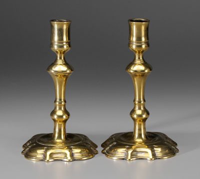 Pair English brass candl 117c47