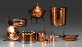Ten Pieces Copper Cookware 19th and