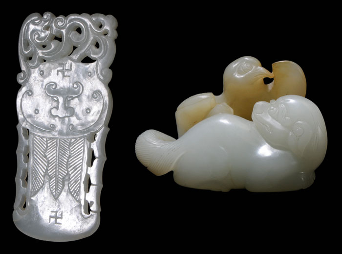 Two Pieces Jade Chinese 19th century  117def