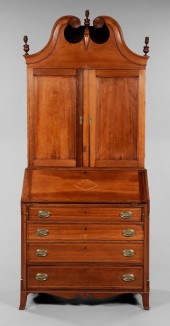 American Federal Inlaid Desk and Bookcase