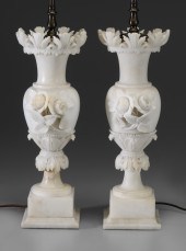Pair Carved Alabaster   1188c4