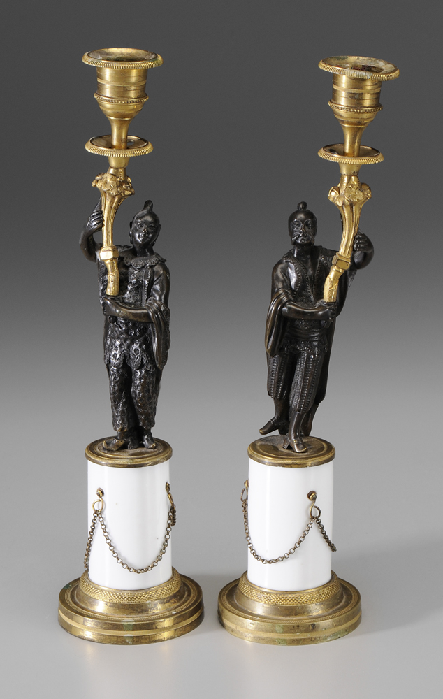 Pair Gilt Bronze Candlesticks French  1189d5