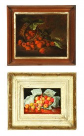 TWO FRUIT STILL LIFE PAINTINGS ( AMERICAN