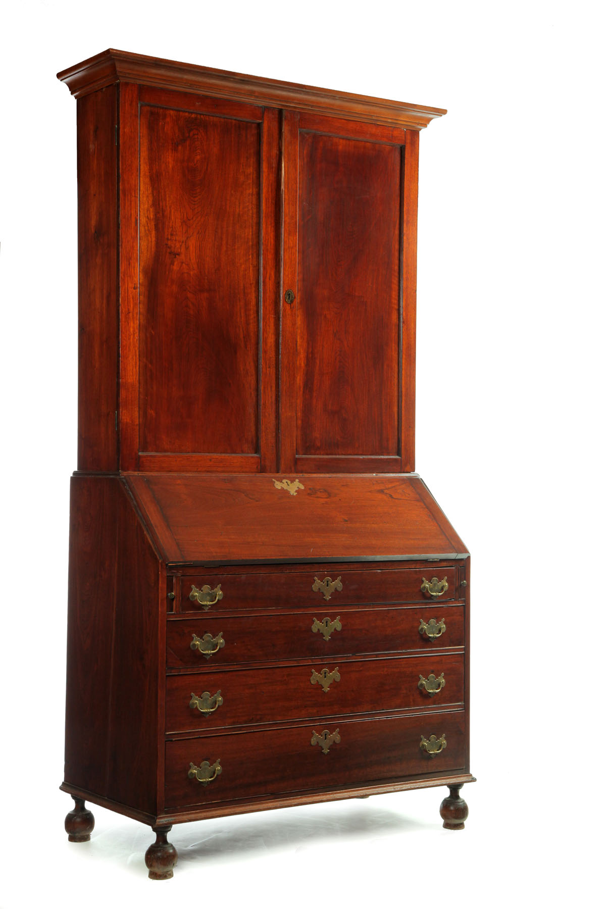 CHIPPENDALE DESK-AND-BOOKCASE.  Southern