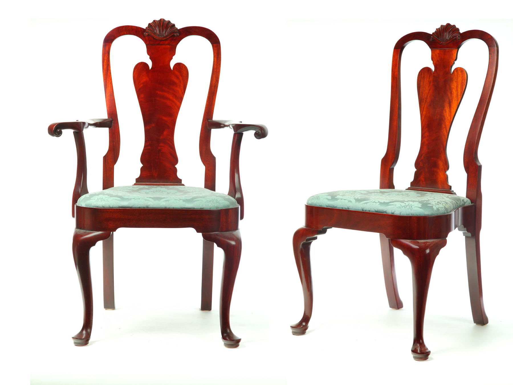SET OF SIX QUEEN ANNE STYLE DINING 11717b