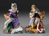 Pair Renaissance Style Porcelain Figures