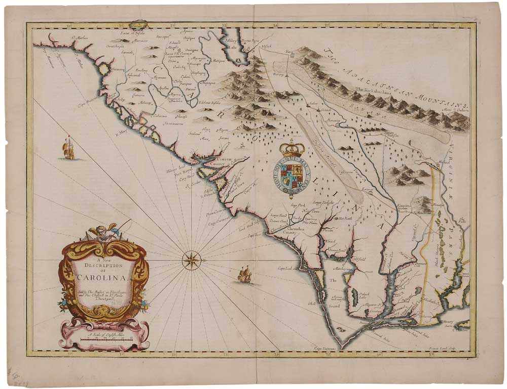 17th Century Map of the Carolinas 11aab4