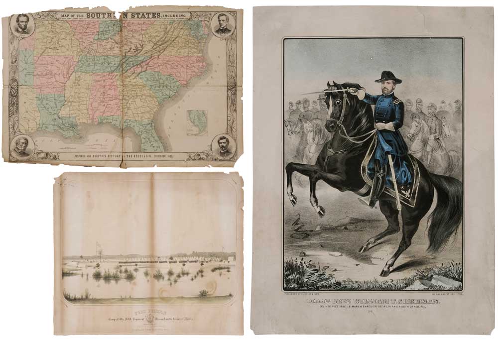 Three Civil War Lithographs American  11ab3b