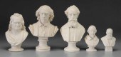 Five Parian Portrait Busts William Shakespeare,