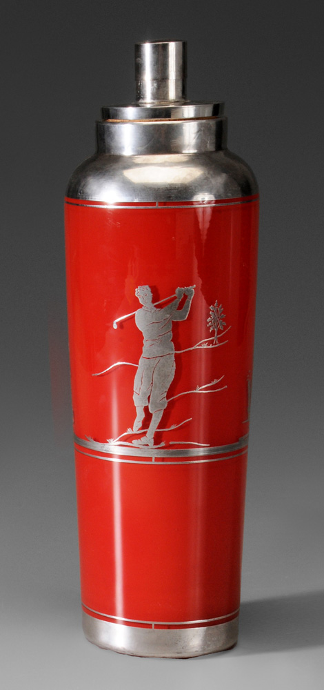 Golf Silver Overlay Cocktail Shaker 119090