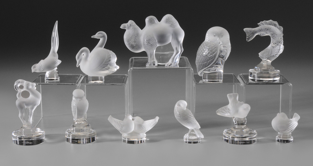Eleven Lalique Frosted Glass Paperweights 119281