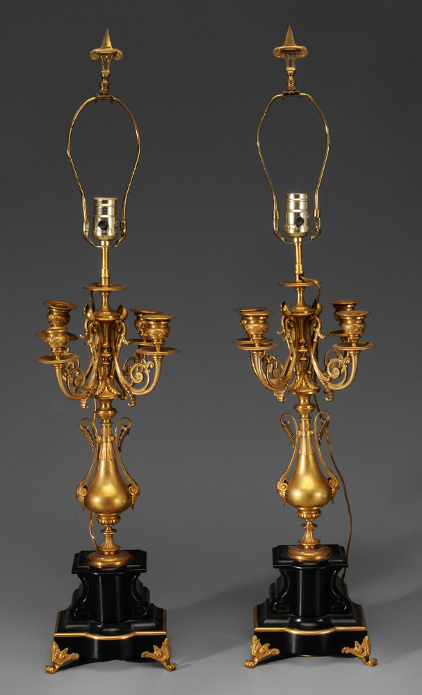 Pair French Victorian Gilt Brass 1192ab