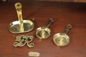 FOUR PIECES OF BRASS. Including Colonial