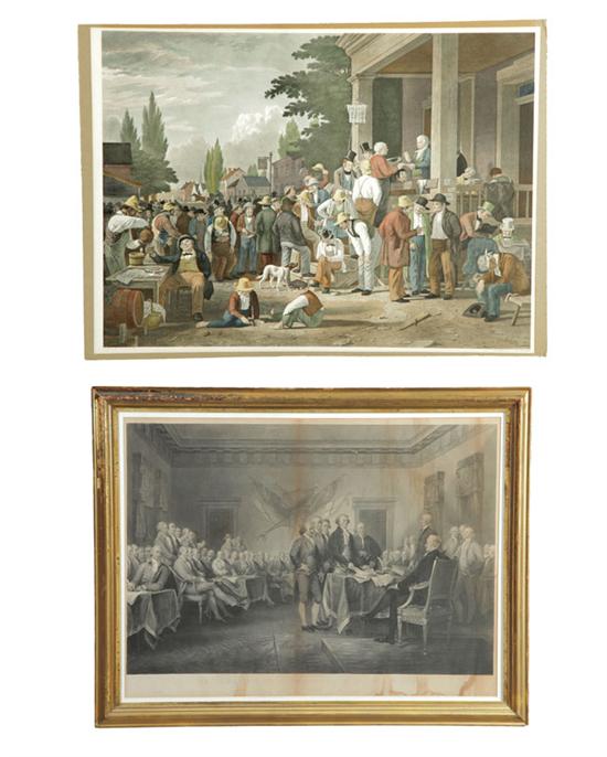 TWO PRINTS OF AMERICAN HISTORICAL INTEREST.