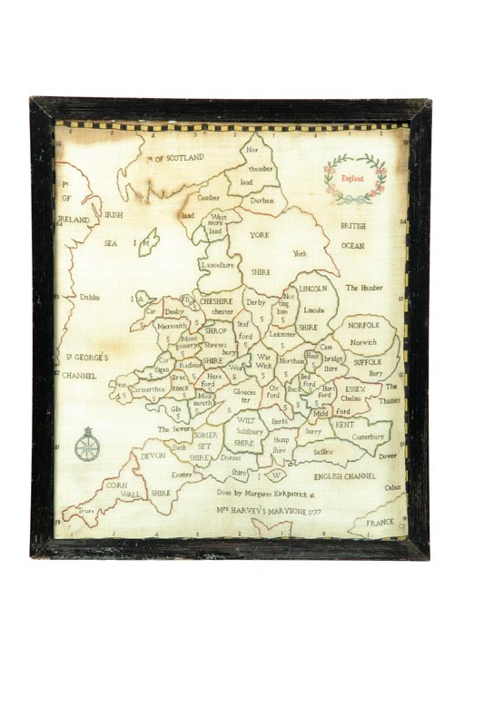 ENGLISH NEEDLEWORK MAP SAMPLER  1216c4