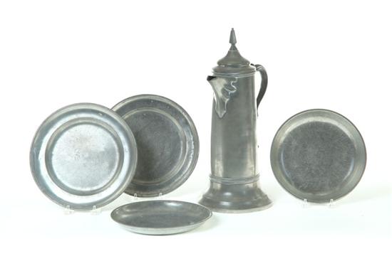 FIVE PIECES OF PEWTER Continental 1216d6