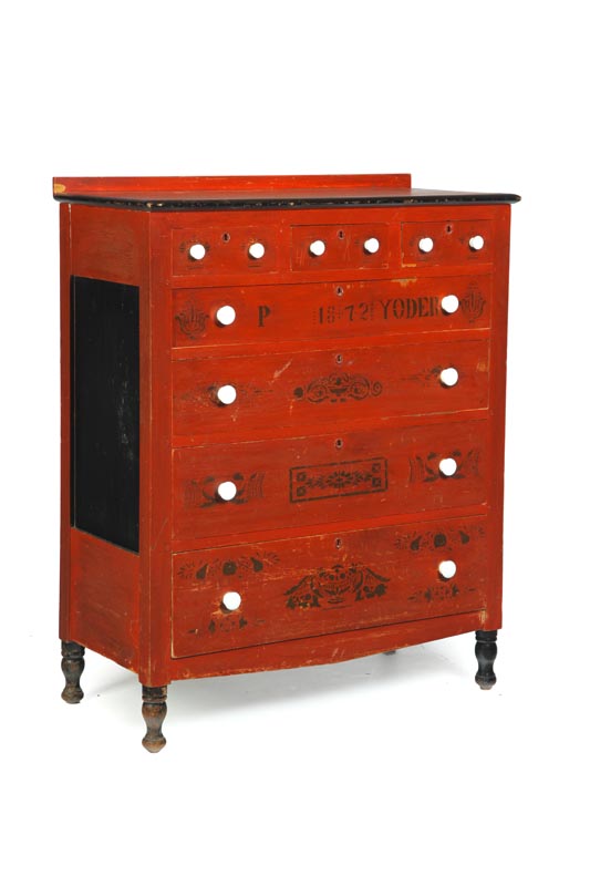 DECORATED CHEST OF DRAWERS Western 12180d